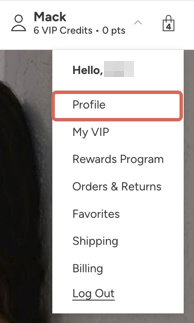 mi página de perfil después de iniciar sesión en el sitio web